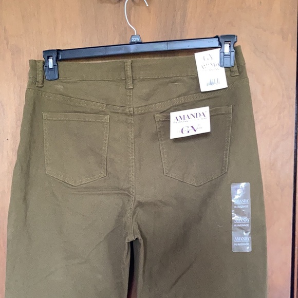 Gloria Vanderbilt Amanda juniper olive original slimming jean size 16 18 - Picture 13 of 17